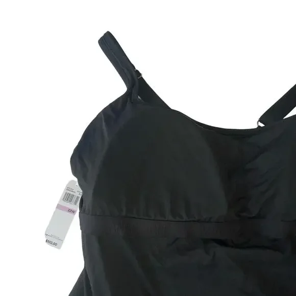 Anne Cole Classic Square Neck One-Piece black 16W - Picture 8 of 11